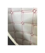 Material imitatie piele tapiterie romb cu gaurele  negru/cusatura gri Cod: Y02NG