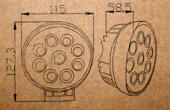 Proiector LED CH07-02 rotund 27W cu angel eyes ALB, Spot Beam 30° 12/24V LW015