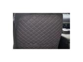 Protectie spatar  scaun auto cu buzunare imitatie piele Cod: 9070 - Negru cusatura Neagra