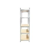 Raft metalic cu 5 polite MDF, 180x100x50cm, 250kg/polita, montaj fara suruburi, galvanizat Cod: BK92956