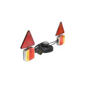 Set lampi LED magnetice cu triunghiuri reflectorizante pentru remorca, fisa 7 pini, cablu 2,5m, cablu fisa 7,5 m Cod: BK98483