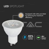 Spot LED Cip SAMSUNG GU5.3 6.5W MR16 Lentilă de Plastic 110` 3000K COD:204