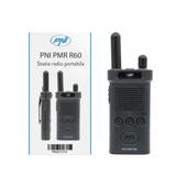 Statie radio portabila PNI PMR R60 446MHz, 0.5W, Scan, blocare taste, SOS, Monitor, acumulator 1200mAh